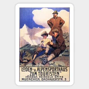 LODEN ALPEN SPORTS HOTEL for Tourists 1905 Vintage German Travel Advertisement Sticker